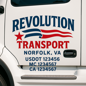 Custom Truck Door Lettering Sign Decal Sticker For Trucking, Businesses with City, State and USDOT, MC, GVW Truck Sign (2-Pack)