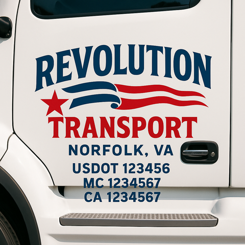 Custom Truck Door Lettering Sign Decal Sticker For Trucking, Businesses with City, State and USDOT, MC, GVW Truck Sign (2-Pack)