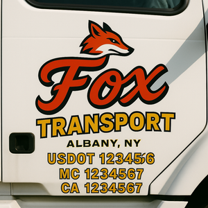 Custom Truck Door Lettering Sign Decal Sticker For Trucking, Businesses with City, State and USDOT, MC, GVW Truck Sign (2-Pack)