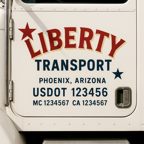 Custom Truck Door Lettering Sign Decal Sticker For Trucking, Businesses with City, State and USDOT, MC, GVW Truck Sign (2-Pack)