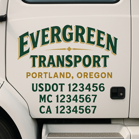 Custom Truck Door Lettering Sign Decal Sticker For Trucking, Businesses with City, State and USDOT, MC, GVW Truck Sign (2-Pack)