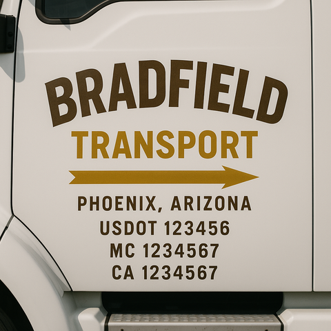 Custom Truck Door Lettering Sign Decal Sticker For Trucking, Businesses with City, State and USDOT, MC, GVW Truck Sign (2-Pack)