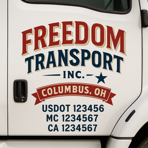 Custom Truck Door Lettering Sign Decal Sticker For Trucking, Businesses with City, State and USDOT, MC, GVW Truck Sign (2-Pack)