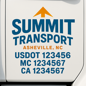 Custom Truck Door Lettering Sign Decal Sticker For Trucking, Businesses with City, State and USDOT, MC, GVW Truck Sign (2-Pack)