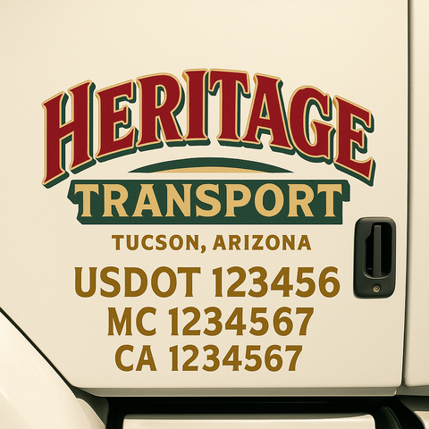 Custom Truck Door Lettering Sign Decal Sticker For Trucking, Businesses with City, State and USDOT, MC, GVW Truck Sign (2-Pack)