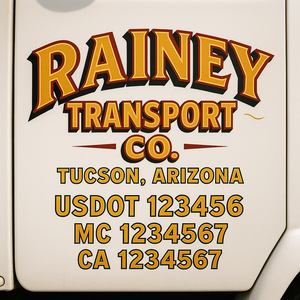 Custom Truck Door Lettering Sign Decal Sticker For Trucking, Businesses with City, State and USDOT, MC, GVW Truck Sign (2-Pack)
