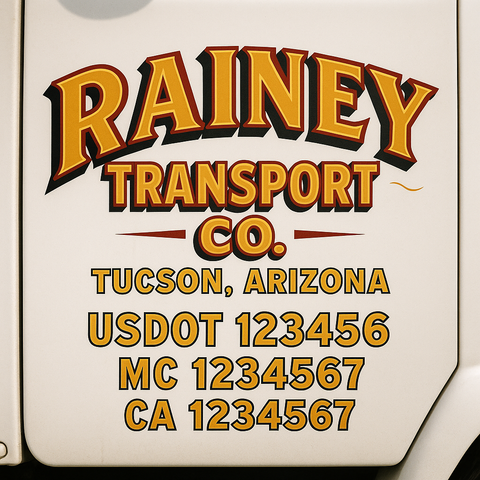 Custom Truck Door Lettering Sign Decal Sticker For Trucking, Businesses with City, State and USDOT, MC, GVW Truck Sign (2-Pack)