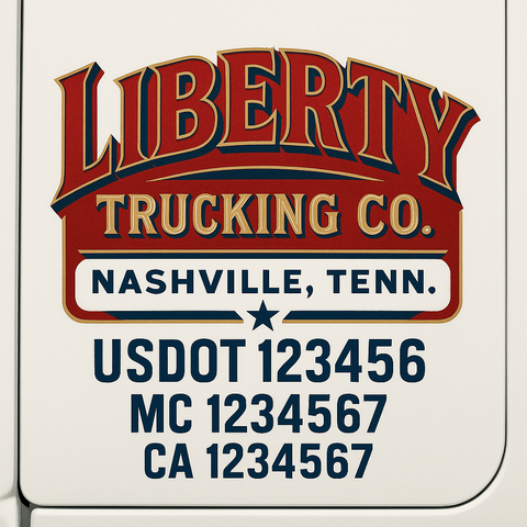 Custom Truck Door Lettering Sign Decal Sticker For Trucking, Businesses with City, State and USDOT, MC, GVW Truck Sign (2-Pack)