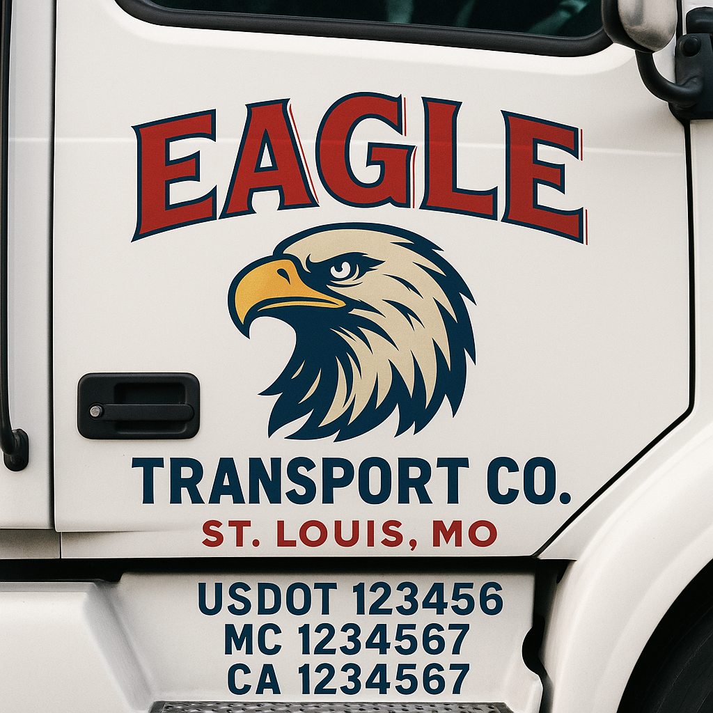 Custom Truck Door Lettering Sign Decal Sticker For Trucking, Businesses with City, State and USDOT, MC, GVW Truck Sign (2-Pack)