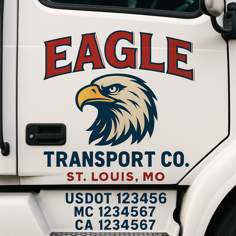Custom Truck Door Lettering Sign Decal Sticker For Trucking, Businesses with City, State and USDOT, MC, GVW Truck Sign (2-Pack)