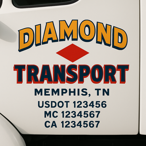 Custom Truck Door Lettering Sign Decal Sticker For Trucking, Businesses with City, State and USDOT, MC, GVW Truck Sign (2-Pack)