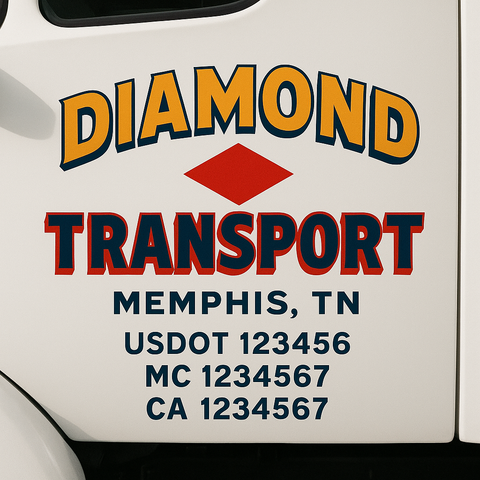 Custom Truck Door Lettering Sign Decal Sticker For Trucking, Businesses with City, State and USDOT, MC, GVW Truck Sign (2-Pack)