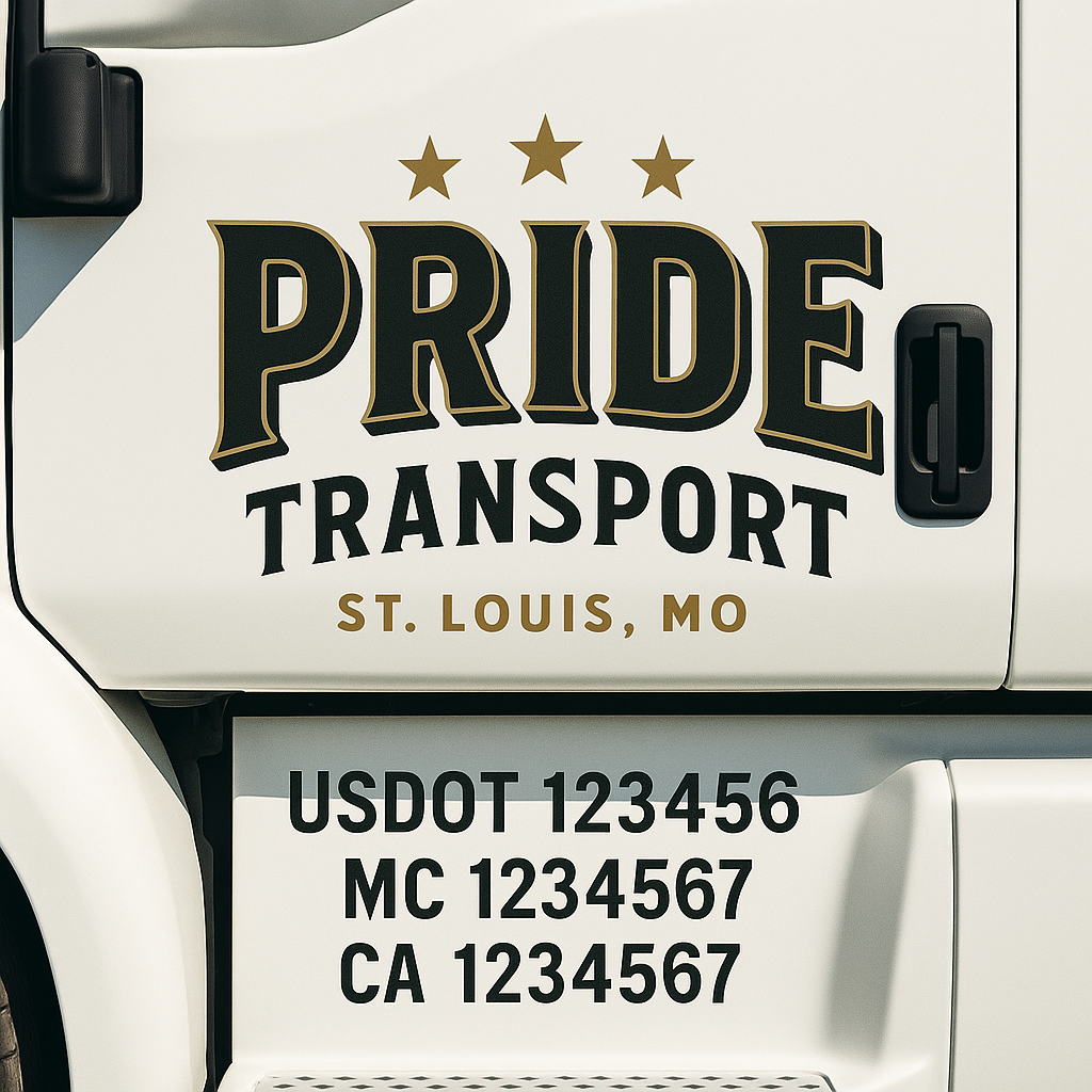 Custom Truck Door Lettering Sign Decal Sticker For Trucking, Businesses with City, State and USDOT, MC, GVW Truck Sign (2-Pack)