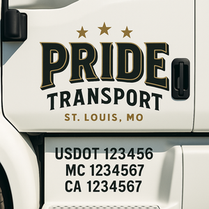 Custom Truck Door Lettering Sign Decal Sticker For Trucking, Businesses with City, State and USDOT, MC, GVW Truck Sign (2-Pack)