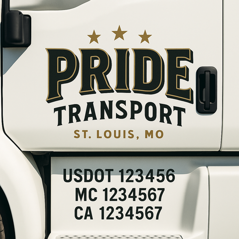 Custom Truck Door Lettering Sign Decal Sticker For Trucking, Businesses with City, State and USDOT, MC, GVW Truck Sign (2-Pack)