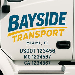 Custom Truck Door Lettering Sign Decal Sticker For Trucking, Businesses with City, State and USDOT, MC, GVW Truck Sign (2-Pack)