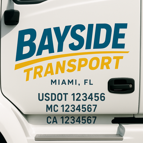 Custom Truck Door Lettering Sign Decal Sticker For Trucking, Businesses with City, State and USDOT, MC, GVW Truck Sign (2-Pack)