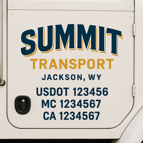 Custom Truck Door Lettering Sign Decal Sticker For Trucking, Businesses with City, State and USDOT, MC, GVW Truck Sign (2-Pack)