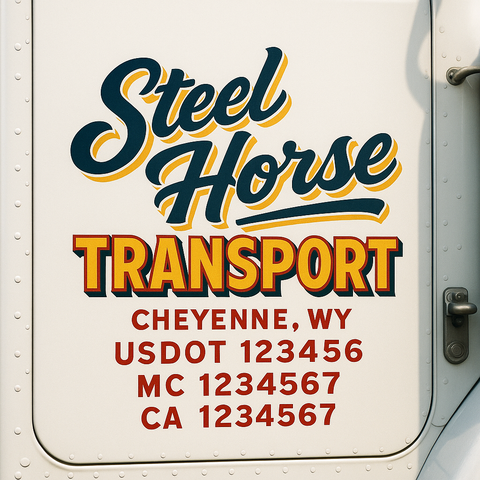 Custom Truck Door Lettering Sign Decal Sticker For Trucking, Businesses with City, State and USDOT, MC, GVW Truck Sign (2-Pack)