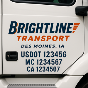Custom Truck Door Lettering Sign Decal Sticker For Trucking, Businesses with City, State and USDOT, MC, GVW Truck Sign (2-Pack)