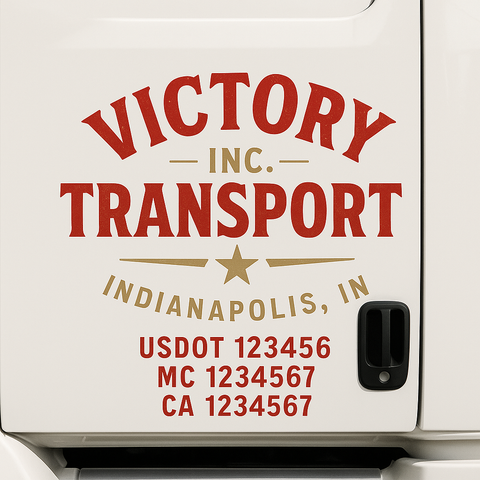 Custom Truck Door Lettering Sign Decal Sticker For Trucking, Businesses with City, State and USDOT, MC, GVW Truck Sign (2-Pack)