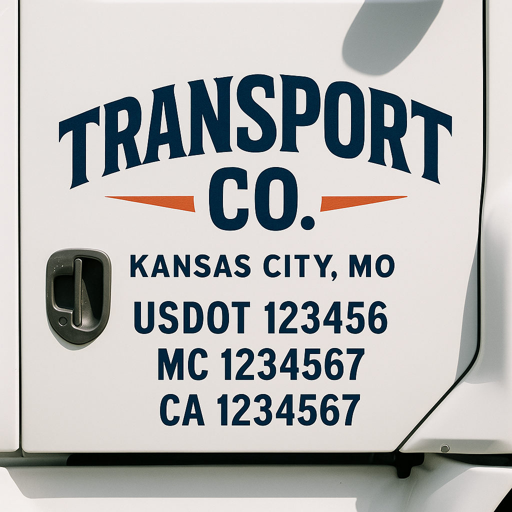 Custom Truck Door Lettering Sign Decal Sticker For Trucking, Businesses with City, State and USDOT, MC, GVW Truck Sign (2-Pack)