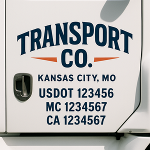 Custom Truck Door Lettering Sign Decal Sticker For Trucking, Businesses with City, State and USDOT, MC, GVW Truck Sign (2-Pack)