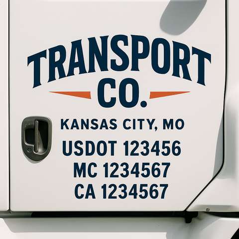 Custom Truck Door Lettering Sign Decal Sticker For Trucking, Businesses with City, State and USDOT, MC, GVW Truck Sign (2-Pack)