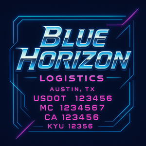 Custom Truck Door Lettering Sign Decal Sticker For Trucking, Businesses with City, State and USDOT, MC, GVW Truck Sign (2-Pack)