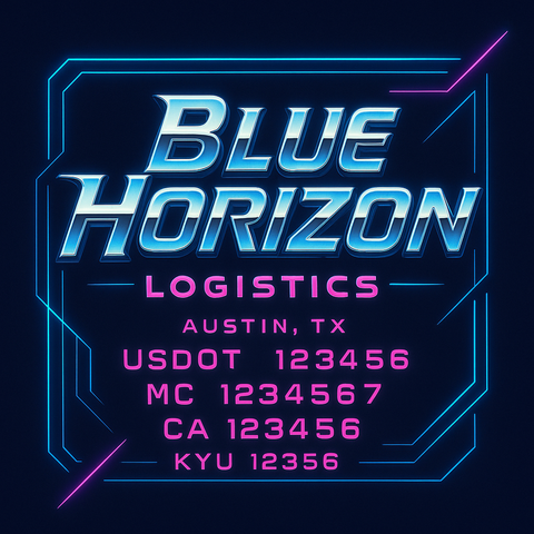 Custom Truck Door Lettering Sign Decal Sticker For Trucking, Businesses with City, State and USDOT, MC, GVW Truck Sign (2-Pack)