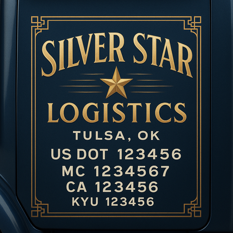 Custom Truck Door Lettering Sign Decal Sticker For Trucking, Businesses with City, State and USDOT, MC, GVW Truck Sign (2-Pack) (Copy)