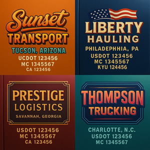 Custom Truck Door Lettering Sign Decal Sticker For Trucking, Businesses with City, State and USDOT, MC, GVW Truck Sign (2-Pack) (Copy)