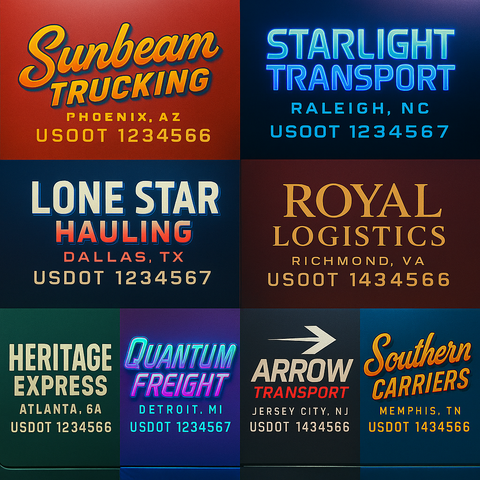 Custom Truck Door Lettering Sign Decal Sticker For Trucking, Businesses with City, State and USDOT, MC, GVW Truck Sign (2-Pack)
