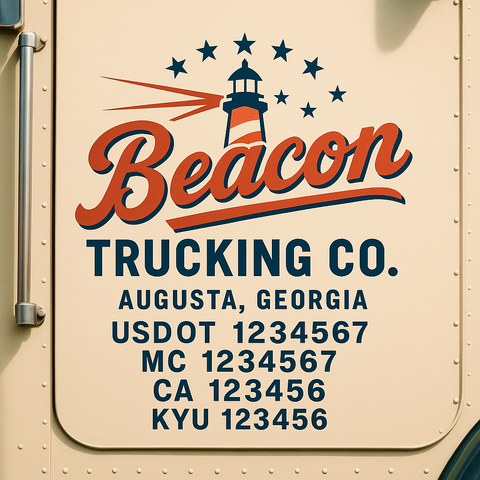 Custom Truck Door Lettering Sign Decal Sticker For Trucking, Businesses with City, State and USDOT, MC, GVW Truck Sign (2-Pack)