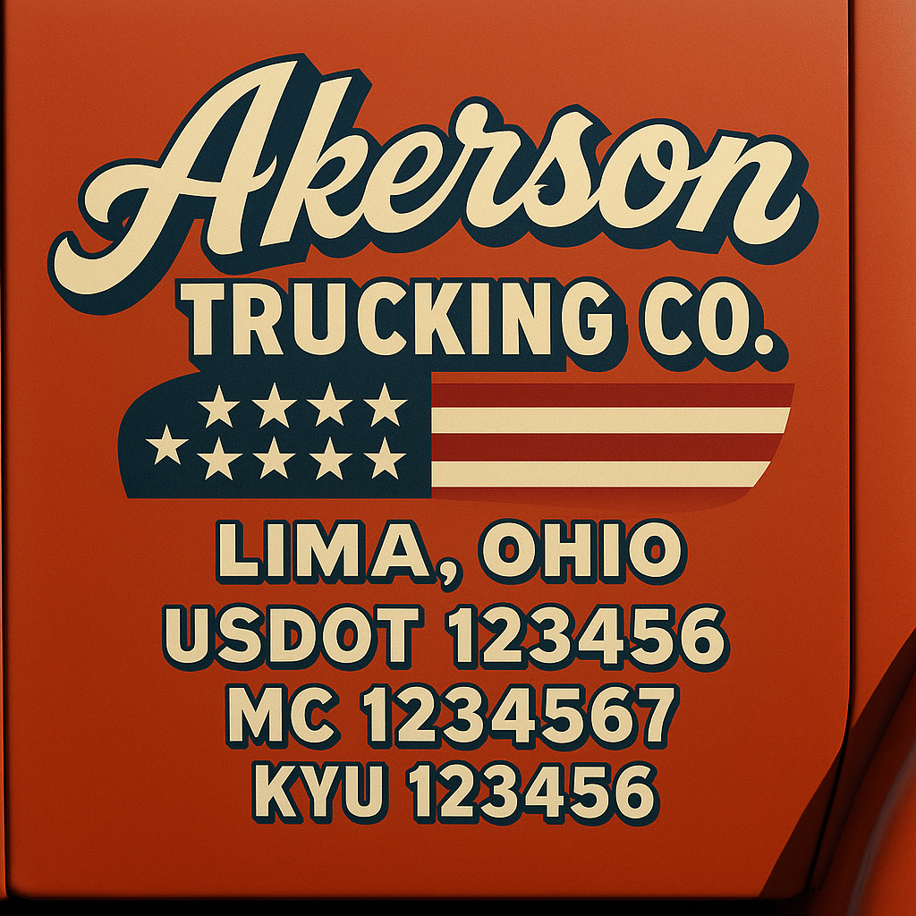 Custom Truck Door Lettering Sign Decal Sticker For Trucking, Businesses with City, State and USDOT, MC, GVW Truck Sign (2-Pack)