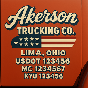 Custom Truck Door Lettering Sign Decal Sticker For Trucking, Businesses with City, State and USDOT, MC, GVW Truck Sign (2-Pack)
