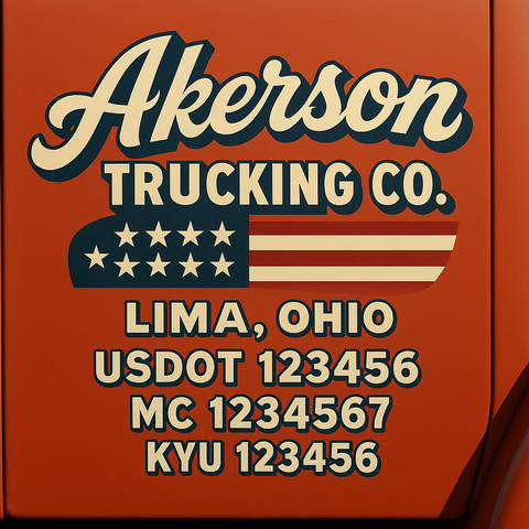Custom Truck Door Lettering Sign Decal Sticker For Trucking, Businesses with City, State and USDOT, MC, GVW Truck Sign (2-Pack)