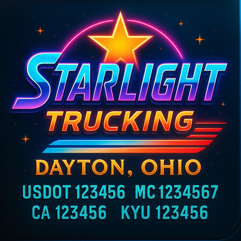 Custom Truck Door Lettering Sign Decal Sticker For Trucking, Businesses with City, State and USDOT, MC, GVW Truck Sign (2-Pack)