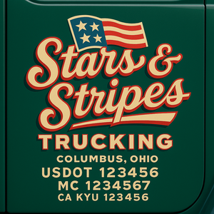 Custom Truck Door Lettering Sign Decal Sticker For Trucking, Businesses with City, State and USDOT, MC, GVW Truck Sign (2-Pack)