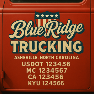 Custom Truck Door Lettering Sign Decal Sticker For Trucking, Businesses with City, State and USDOT, MC, GVW Truck Sign (2-Pack)