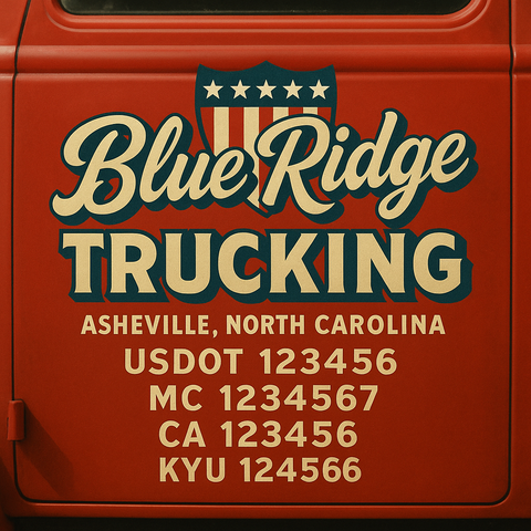 Custom Truck Door Lettering Sign Decal Sticker For Trucking, Businesses with City, State and USDOT, MC, GVW Truck Sign (2-Pack)