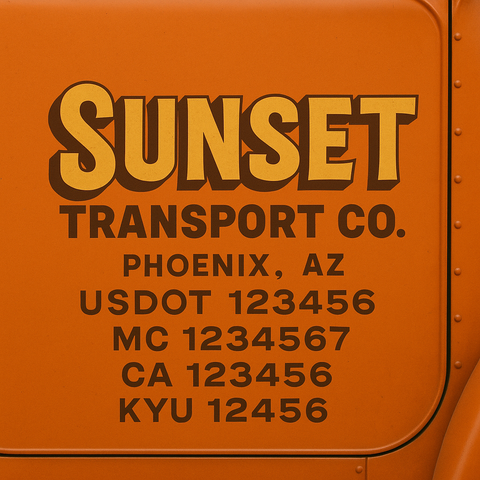 Custom Truck Door Lettering Sign Decal Sticker For Trucking, Businesses with City, State and USDOT, MC, GVW Truck Sign (2-Pack)