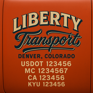 Custom Truck Door Lettering Sign Decal Sticker For Trucking, Businesses with City, State and USDOT, MC, GVW Truck Sign (2-Pack)