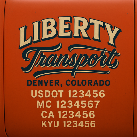 Custom Truck Door Lettering Sign Decal Sticker For Trucking, Businesses with City, State and USDOT, MC, GVW Truck Sign (2-Pack)