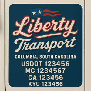 Custom Truck Door Lettering Sign Decal Sticker For Trucking, Businesses with City, State and USDOT, MC, GVW Truck Sign (2-Pack)