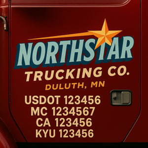 Custom Truck Door Lettering Sign Decal Sticker For Trucking, Businesses with City, State and USDOT, MC, GVW Truck Sign (2-Pack)