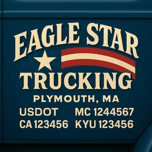 Custom Truck Door Lettering Sign Decal Sticker For Trucking, Businesses with City, State and USDOT, MC, GVW Truck Sign (2-Pack)