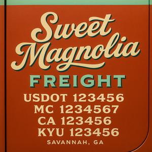 Custom Truck Door Lettering Sign Decal Sticker For Trucking, Businesses with City, State and USDOT, MC, GVW Truck Sign (2-Pack)
