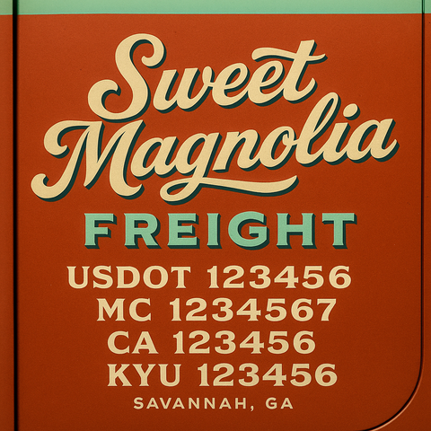 Custom Truck Door Lettering Sign Decal Sticker For Trucking, Businesses with City, State and USDOT, MC, GVW Truck Sign (2-Pack)