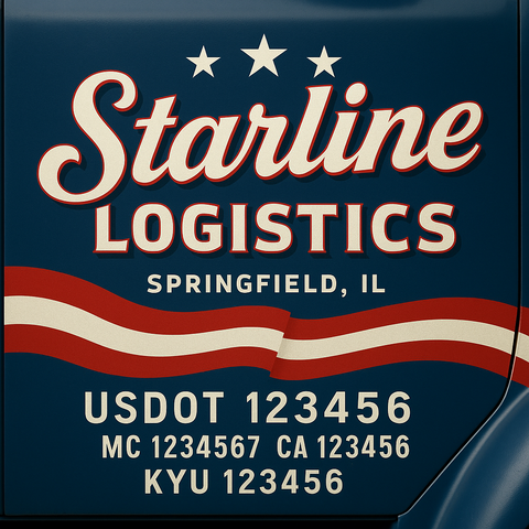 Custom Truck Door Lettering Sign Decal Sticker For Trucking, Businesses with City, State and USDOT, MC, GVW Truck Sign (2-Pack)